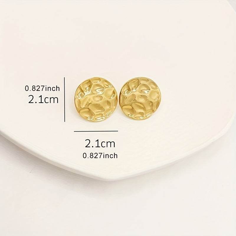2pcs Set Irregular Pleated Geometric Round Women's Earrings